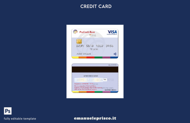 stile verificato Modello di carta Visa Electron della banca ProCredit Bulgaria